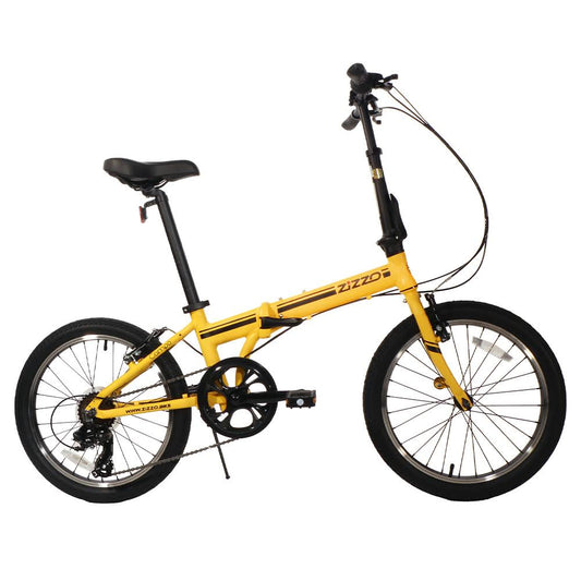 Zizzo Campo Lightweight 20 7-Speed Aluminum Folding Bicycle - Yellow