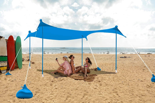 ABCCANOPY Beach Portable Sun Shelter for Beach, Camping Trips (7x7 ft, Red)